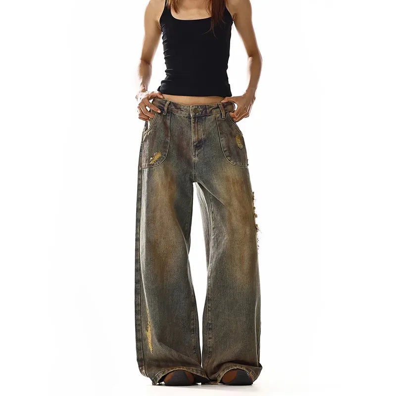 Vintage High Waist Blue Baggy Jeans