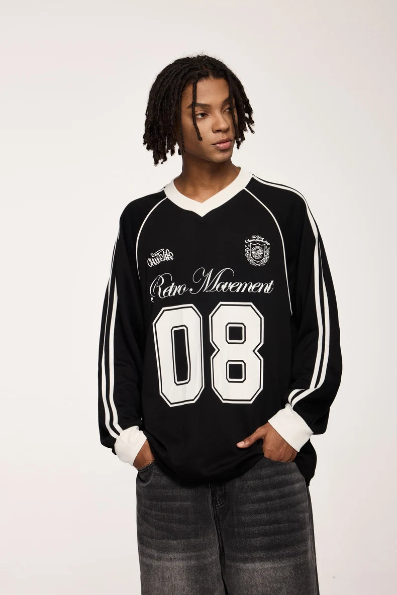 Graphic Football Jersey Loose Fit Shirt