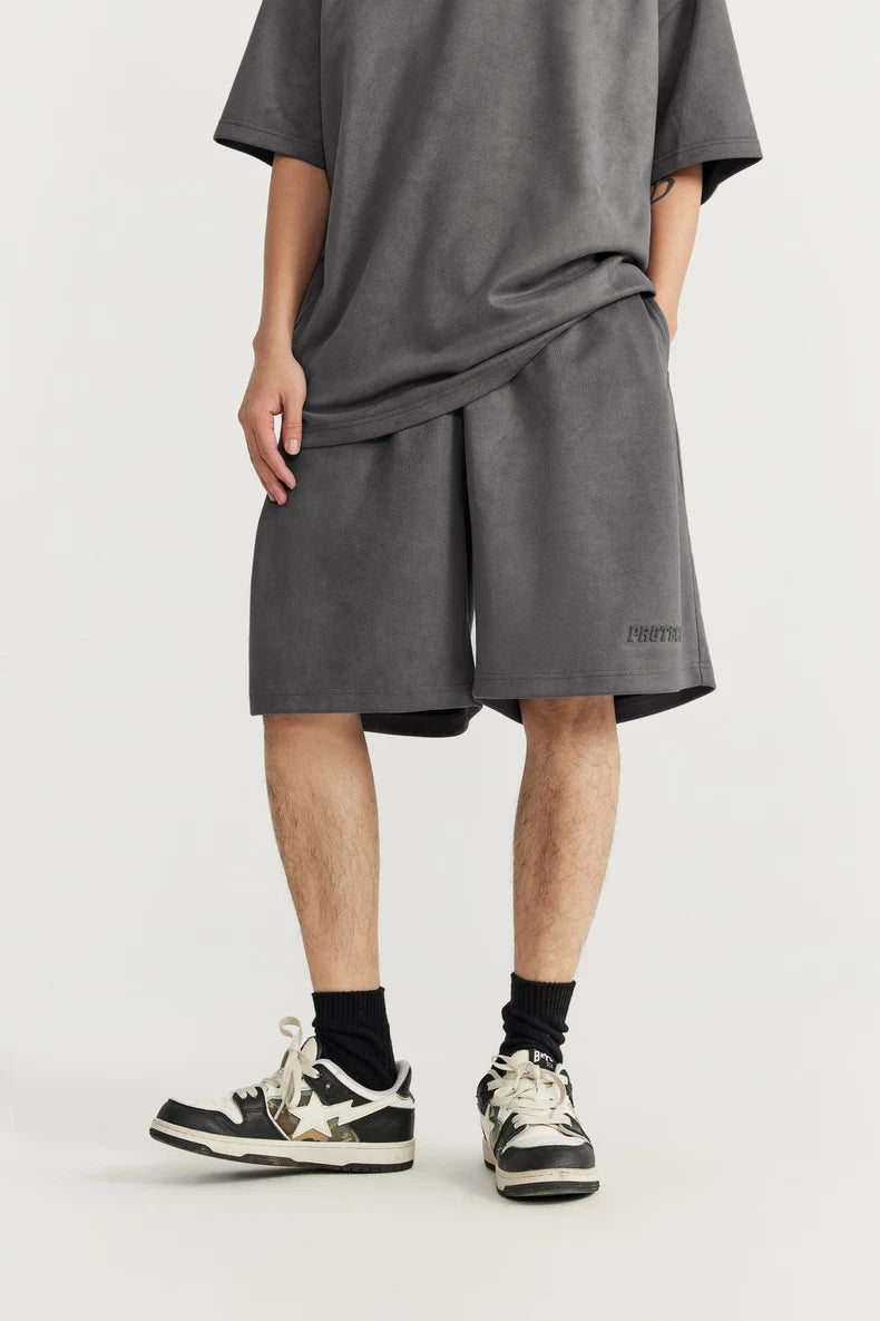 Embossed Oversized Summer Tracksuit Set T-Shirt