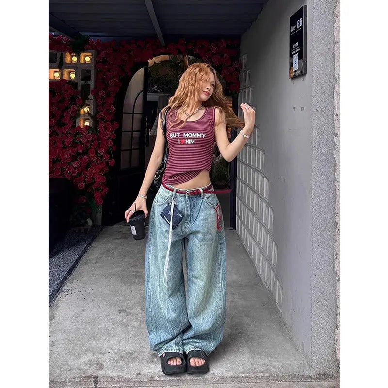Classic High Waist Blue Jeans