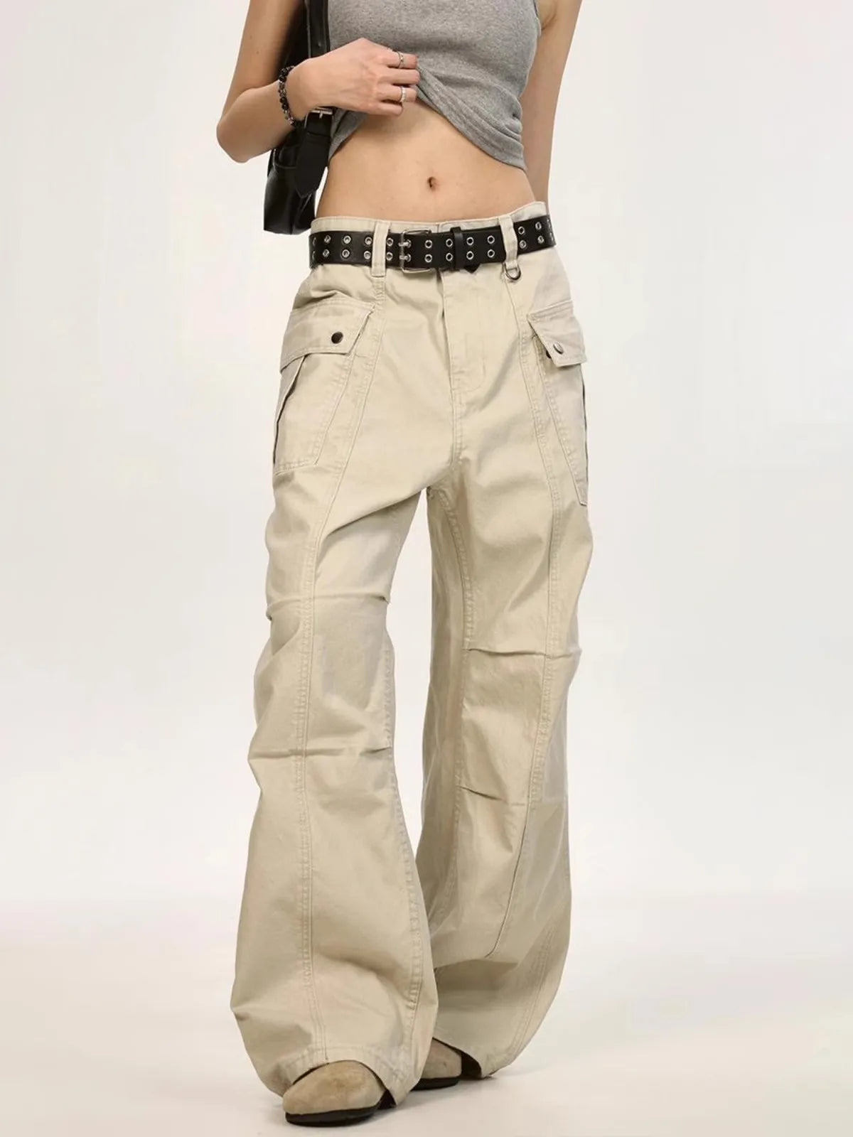 Vintage Loose High Waisted Wide Pants