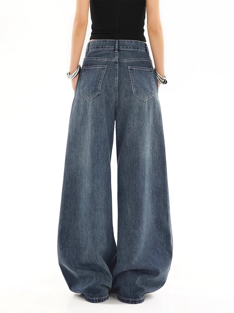 Vintage Baggy High Waist Wide Jeans