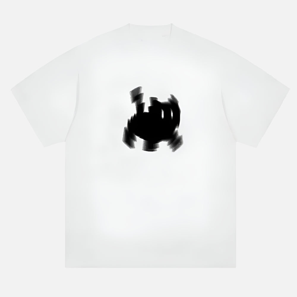 Psychedelic Black Cat Print Graffiti T-Shirt