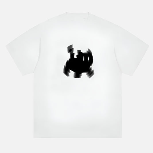 Psychedelic Black Cat Print Graffiti T-Shirt