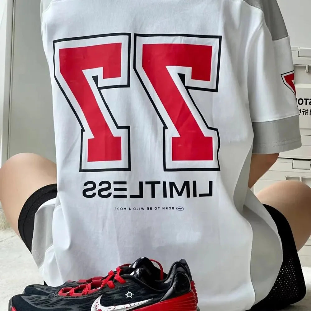 Contrast American Style Sport Jersey T-Shirt
