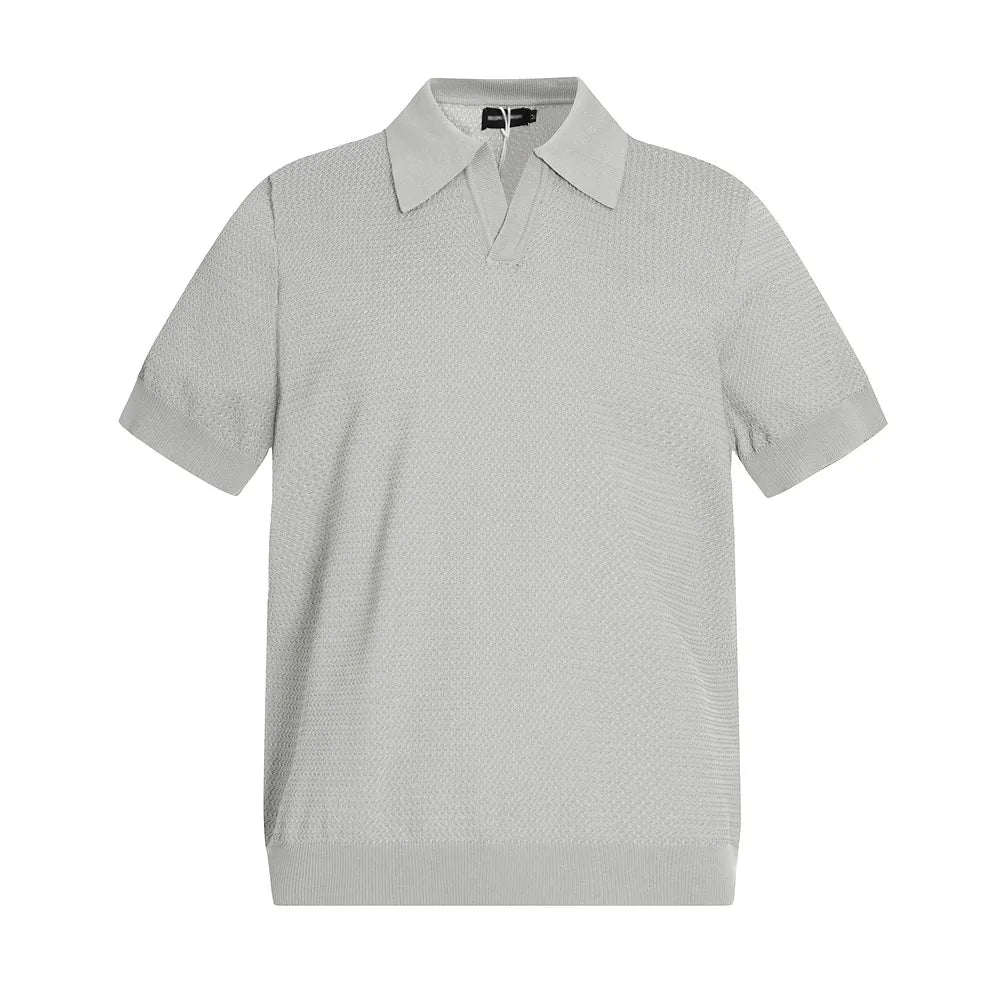 Retro Casual Knitted Polo T-shirt