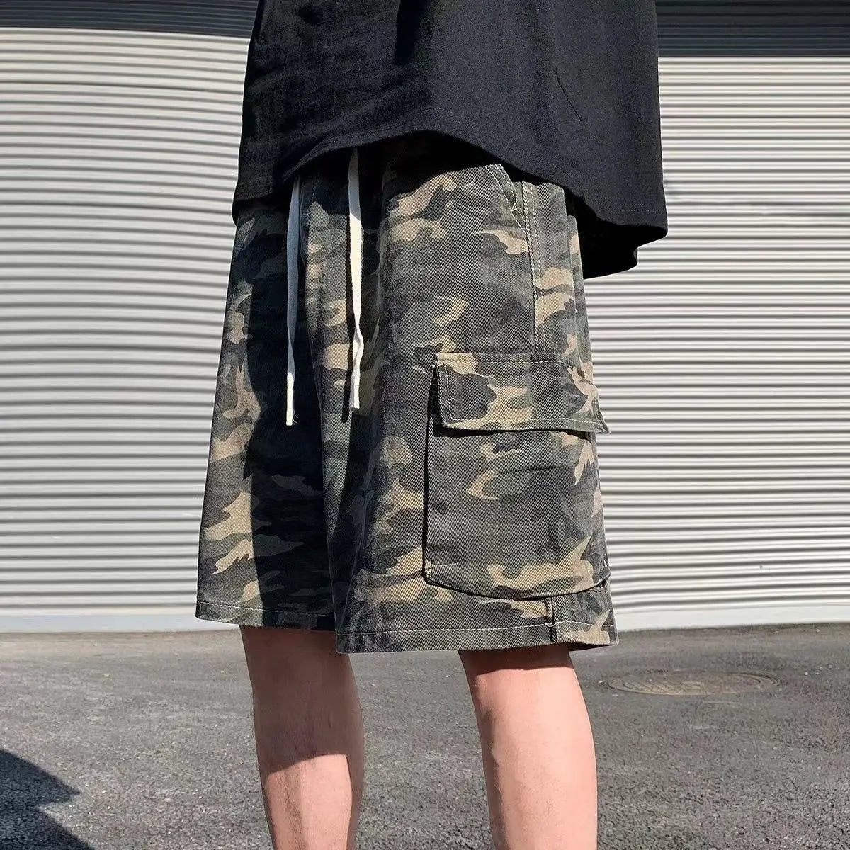 Retro Camouflage Workwear Shorts