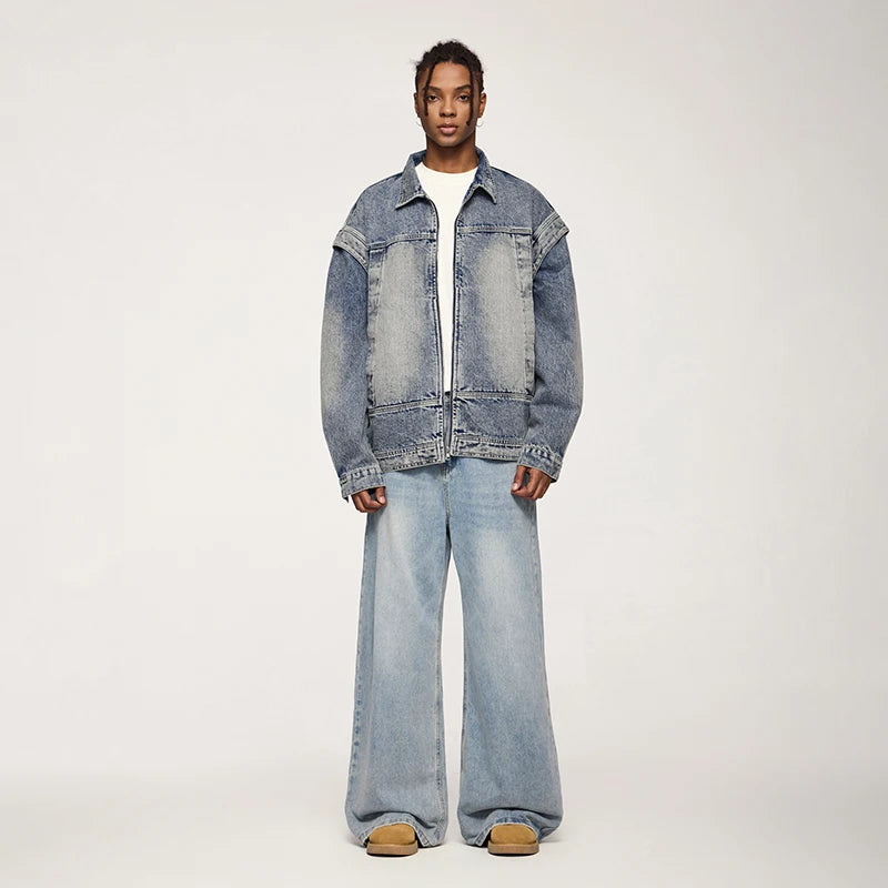 Vintage Washed Denim Jacket Outerwear