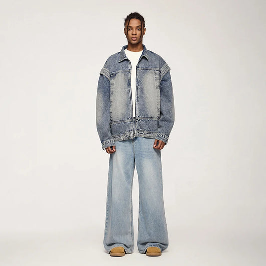 Vintage Washed Denim Jacket Outerwear