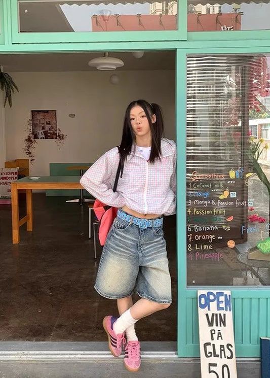 Vintage Cat Whisker Washed Denim Shorts