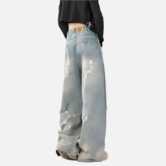 Vintage Utility Camo Wide Leg Jeans