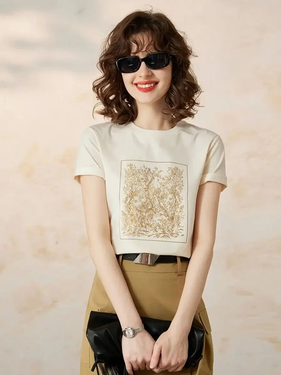Vibrant Print Women T-Shirt