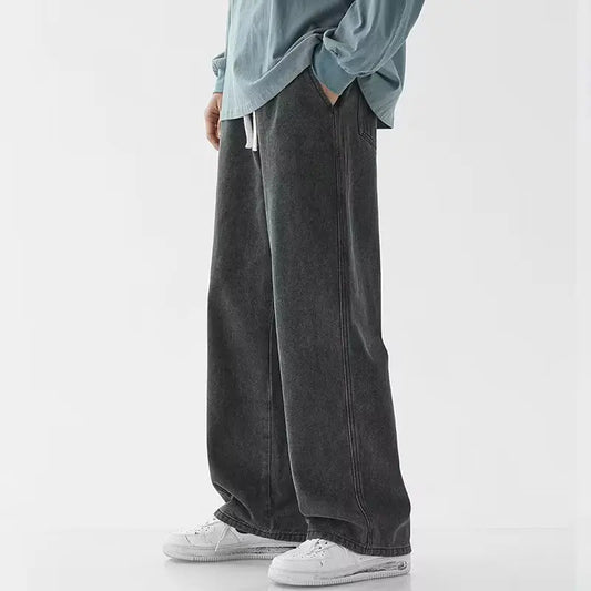 Baggy Elastic Waist Classic Denim Jeans