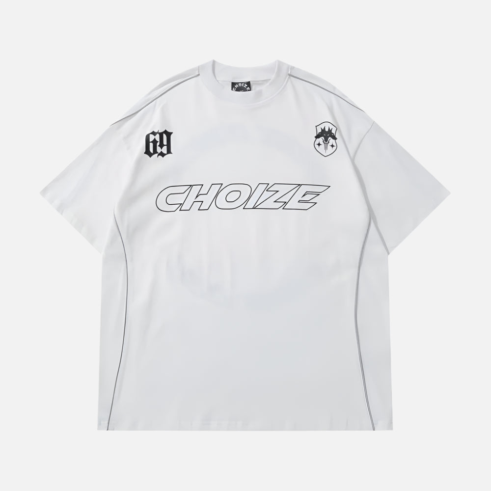 Bold Symbol Print Oversize Hip T-Shirt