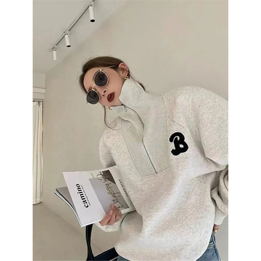Vintage American Punk Style Grey Hoodies