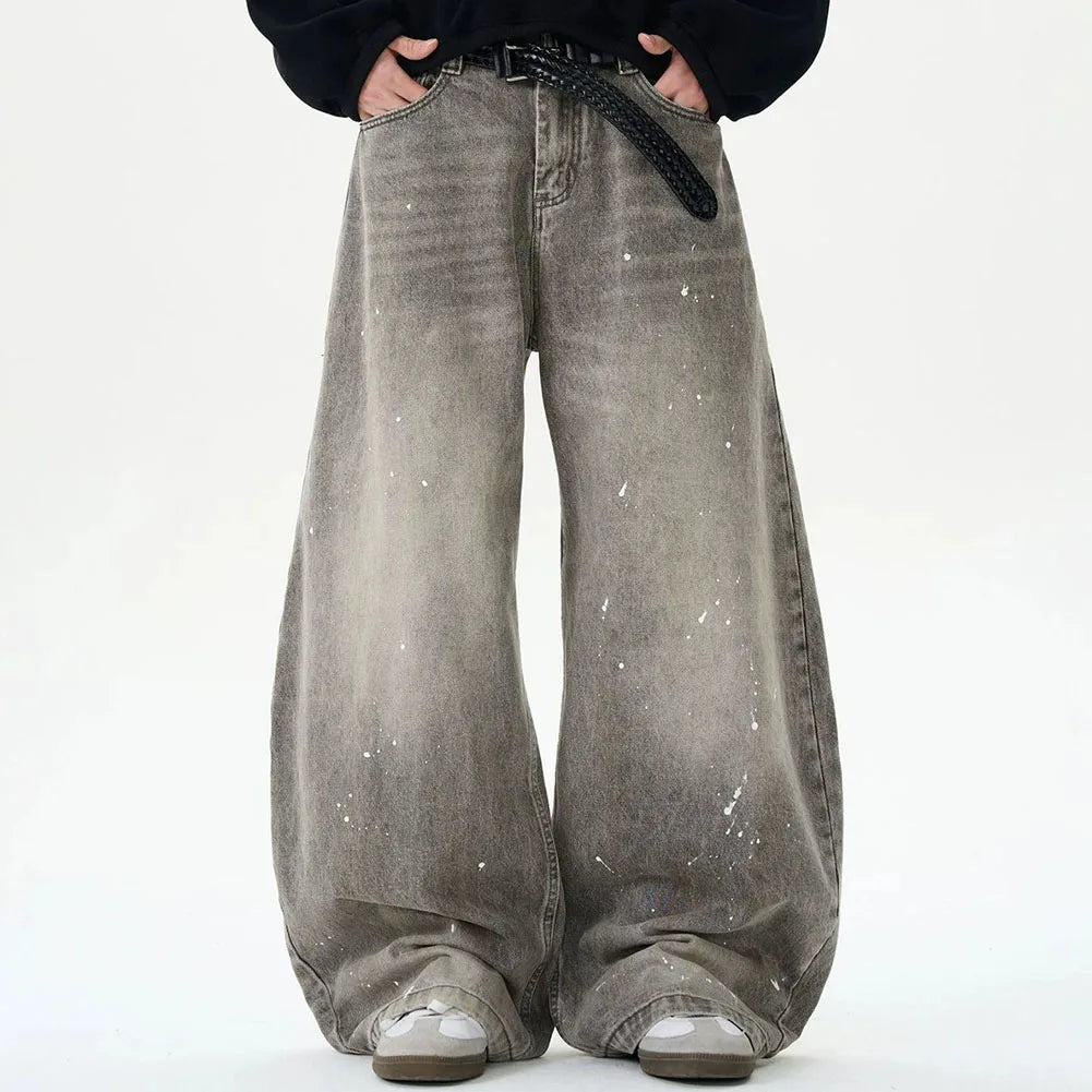Adjustable Waist Distressed Machete Jeans