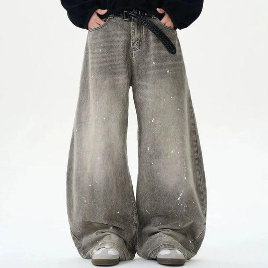 Adjustable Waist Distressed Machete Jeans