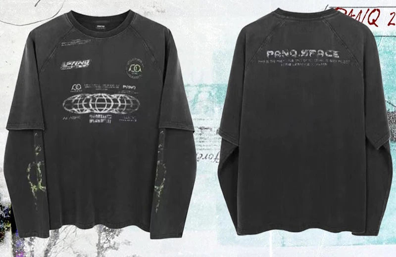 High Quality Patchwork Long Sleeve T-Shirt