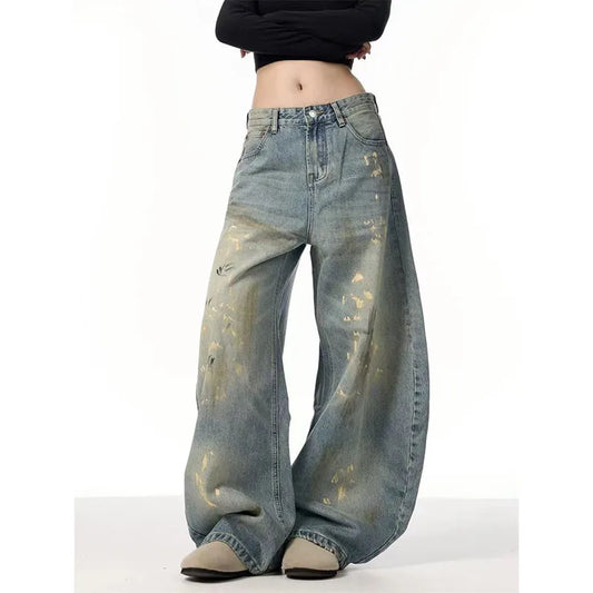 Vintage Korean Chic Blue Denim Jeans