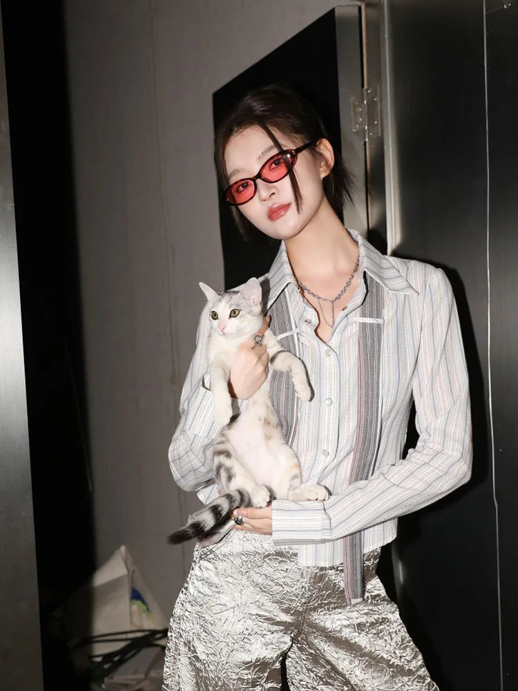 Chic Slim Stripe Long Sleeve Shirt