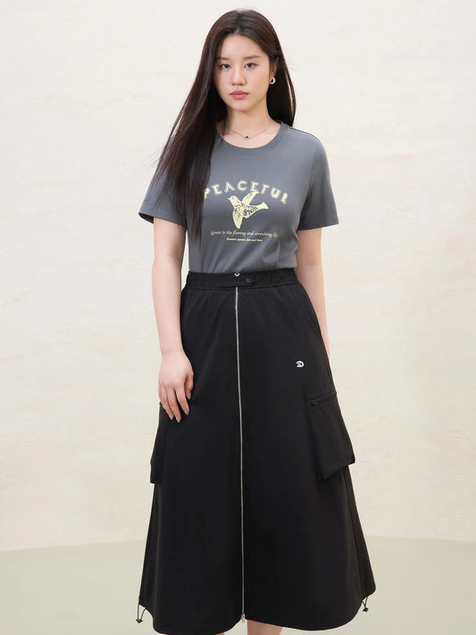 Stylish Printed Round Neck Plus T-Shirt