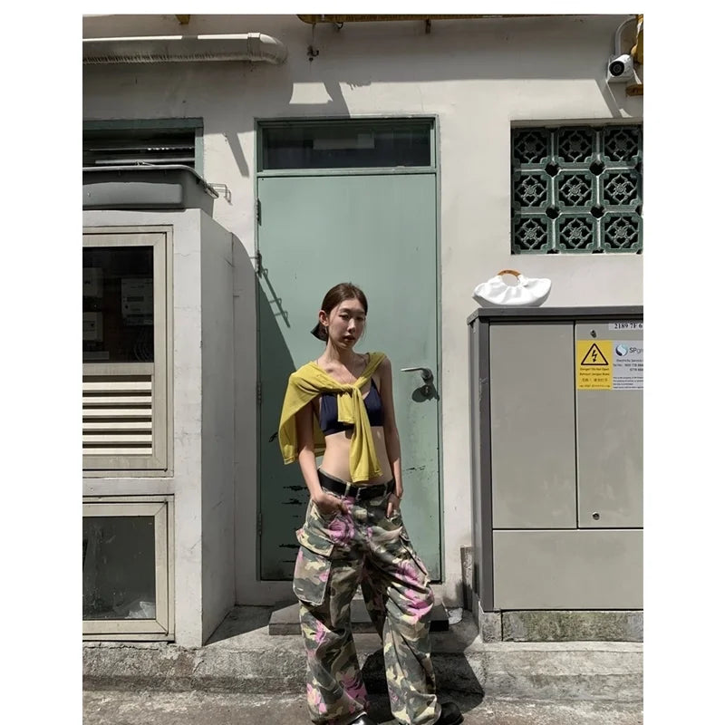 Vintage Printing High Waist Loose Jeans