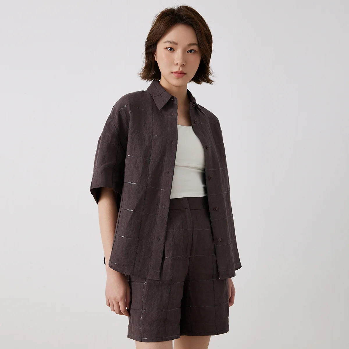 Versatile Breathable Linen Short-Sleeve Shirt