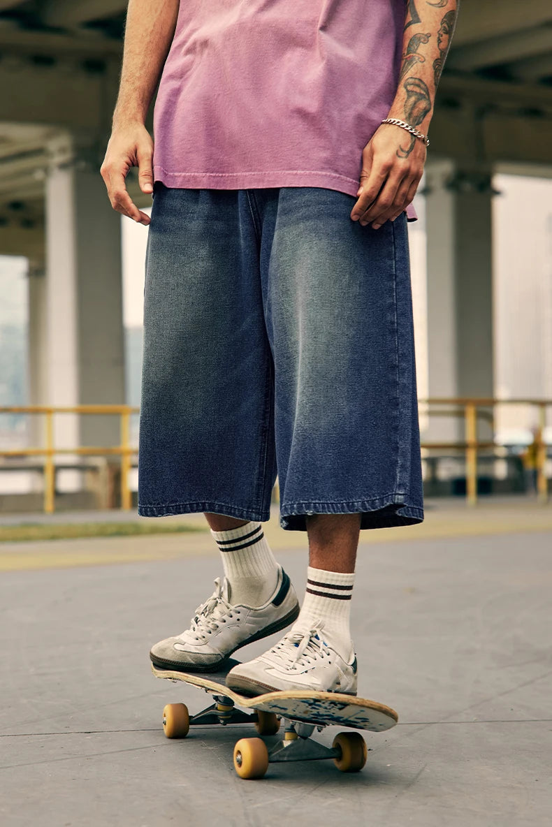 Vintage Washed Denim Shorts
