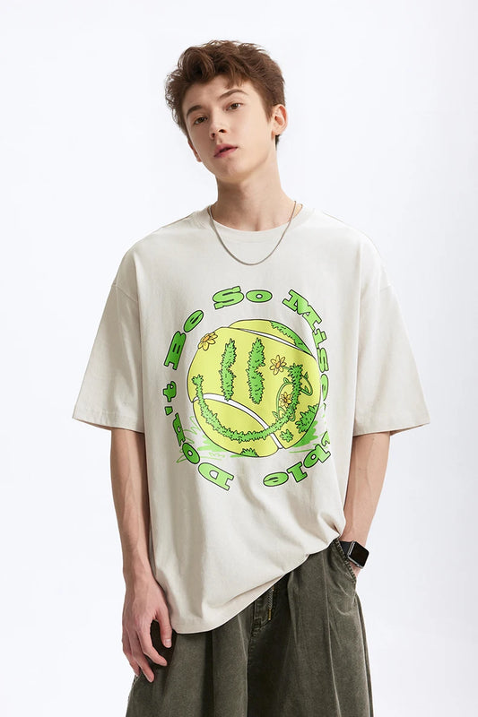 Vintage Graphic Cotton Tennis T-Shirt