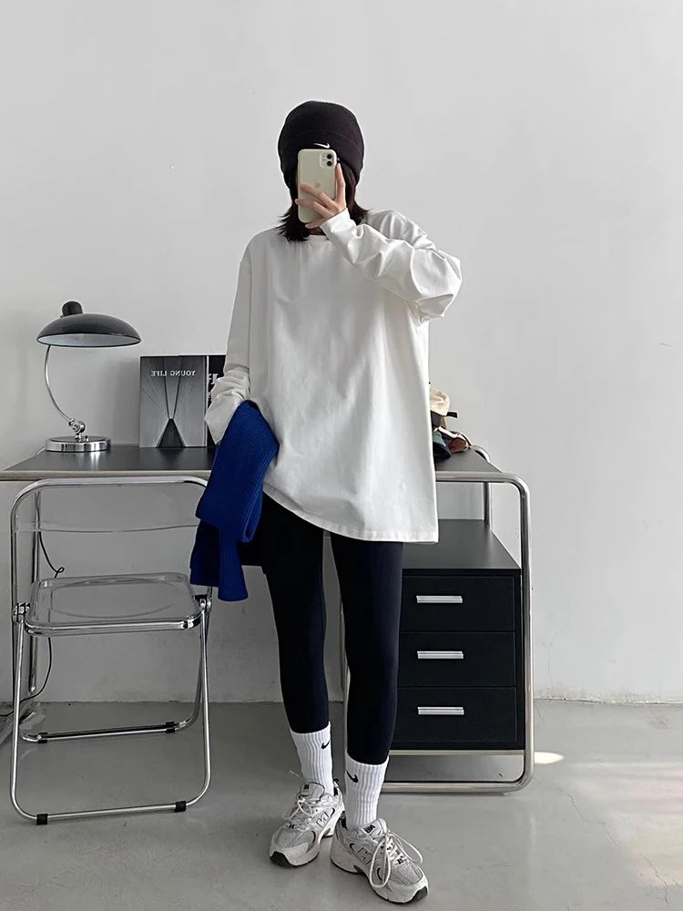 Versatile Basic Oversize Long Sleeve T-Shirt
