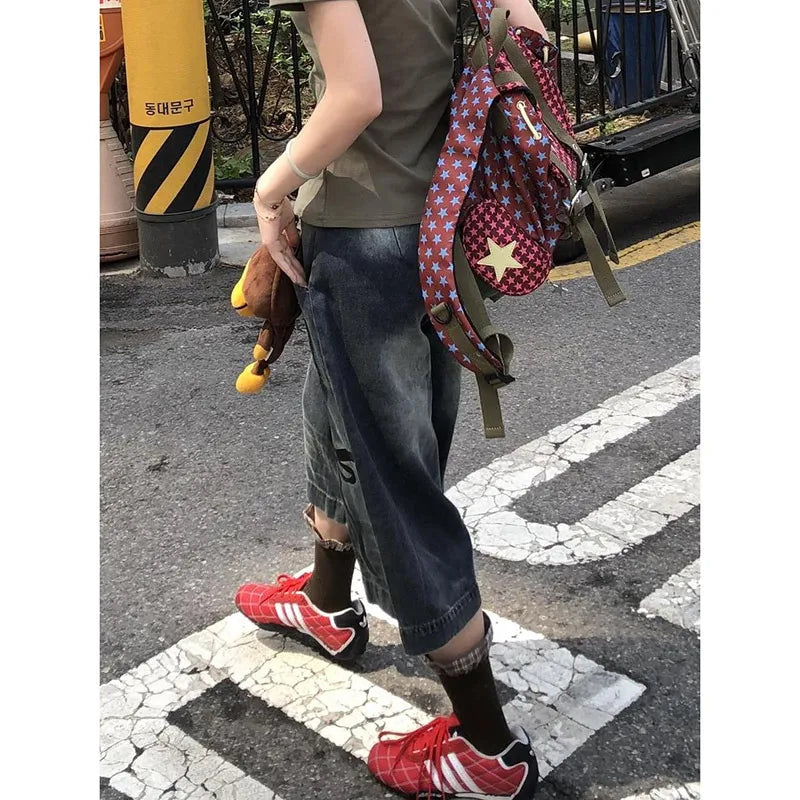 Vintage High Waist Wide Leg Jorts
