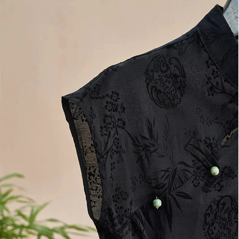 Retro Chinese Style Cheongsam Jacquard T-Shirt