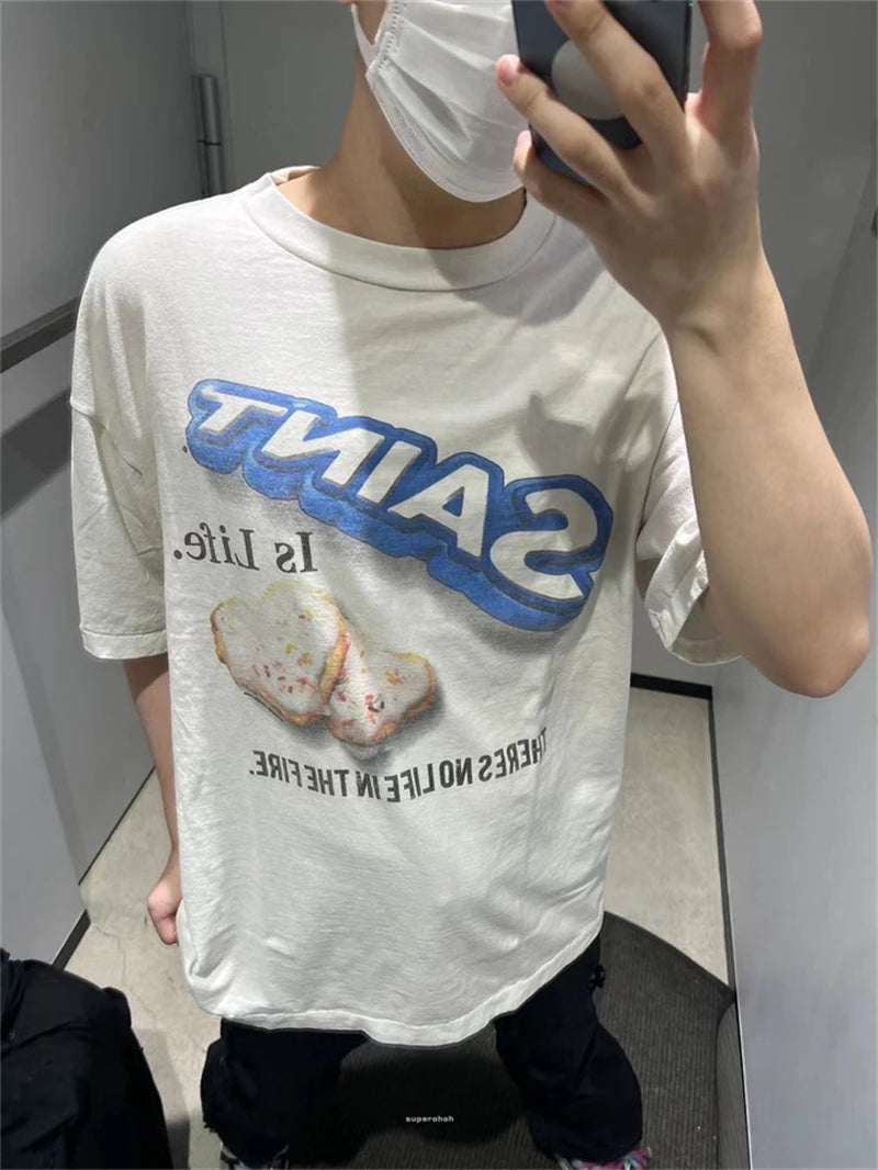 Retro Oreo Cookie Print Loose T-Shirt