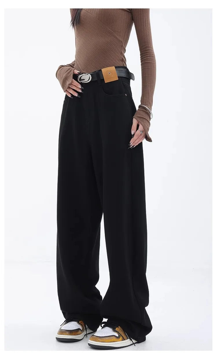 High Waist Vintage Denim Wide Jeans