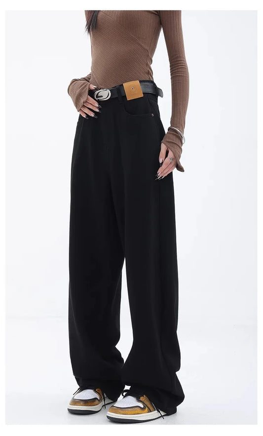 High Waist Vintage Denim Wide Jeans