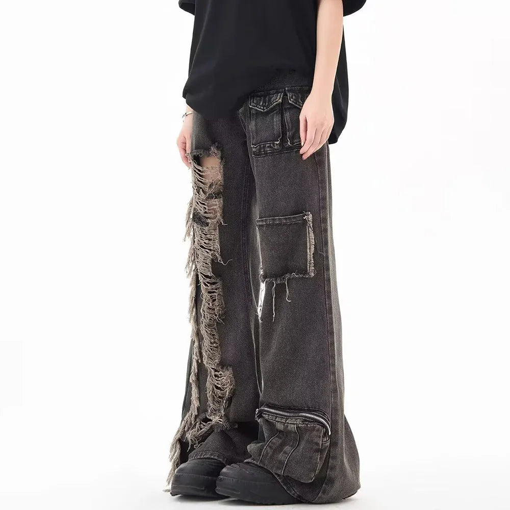 Vintage Ripped Loose Hip Hop Jeans