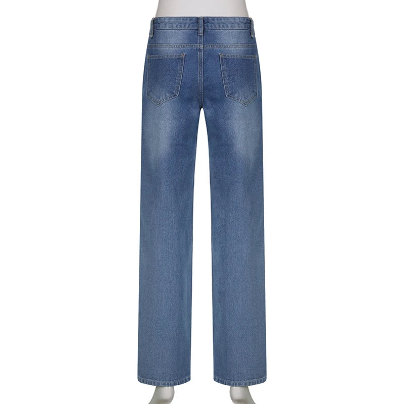 Floral Print Vintage Aesthetic Baggy Jeans