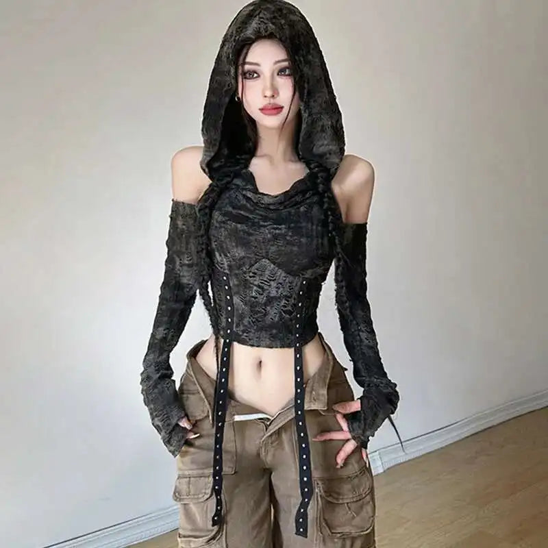 Sexy Summer Hooded Long Sleeve T-Shirt