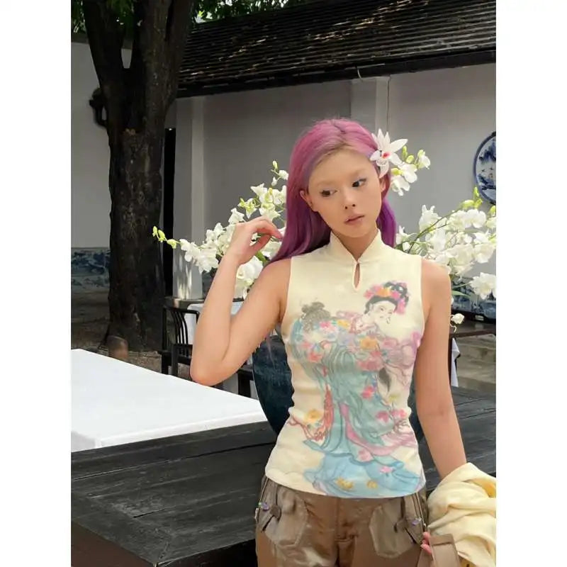 Vintage Chinese Style Sexy Sleeveless
