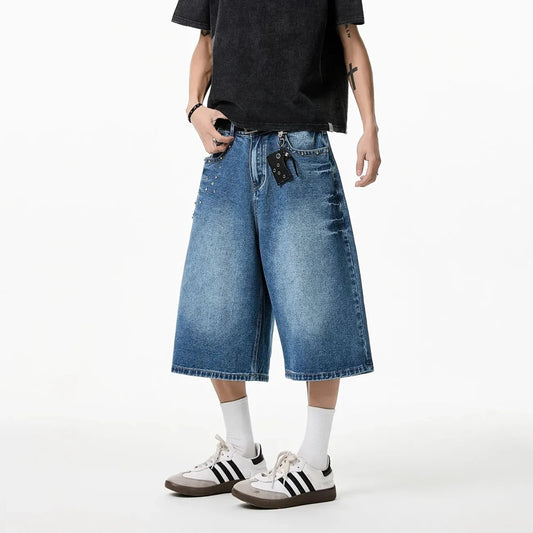 Retro American Straight Denim Shorts