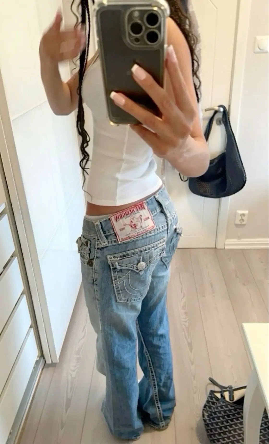 Vintage Buddha Embroidered High Waist Jeans