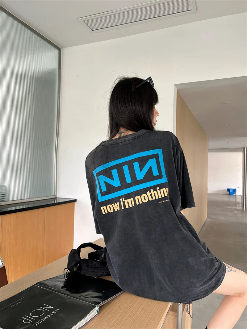 Nin Inch Nail Retro Oversized T-Shirt