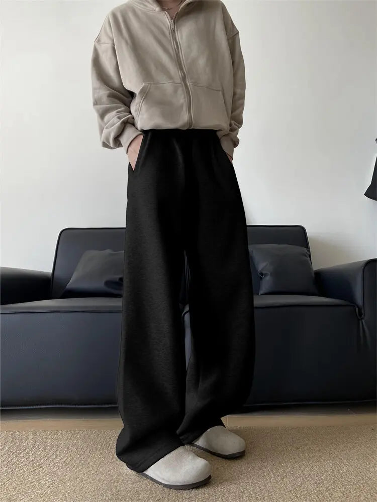 Solid Loose Wide Leg Casual Pants