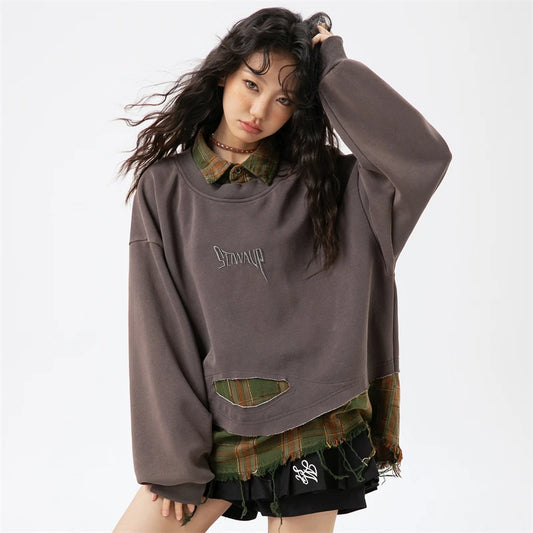Youthful Off-Shoulder Sweatshirt