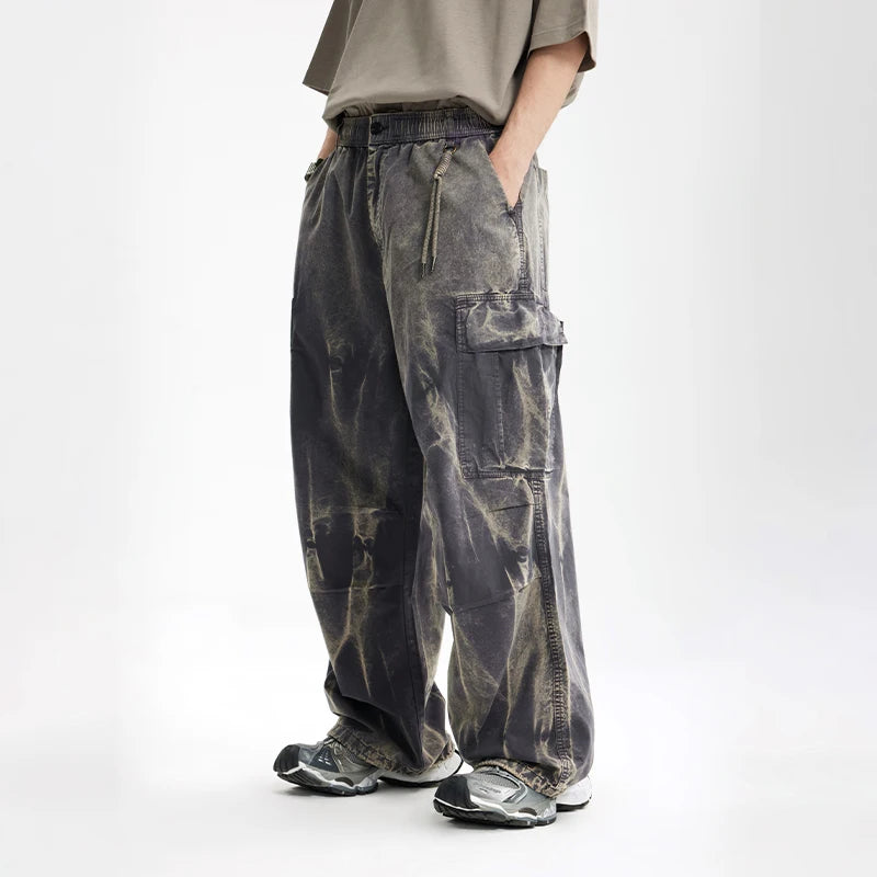 Dirty Washed Loose Fit Cargo Pants