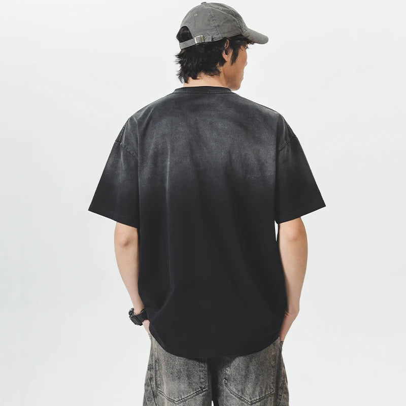 Oversize Gradient Washed Cotton T-Shirt