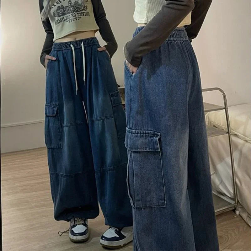 Vintage Blue Cargo Jeans