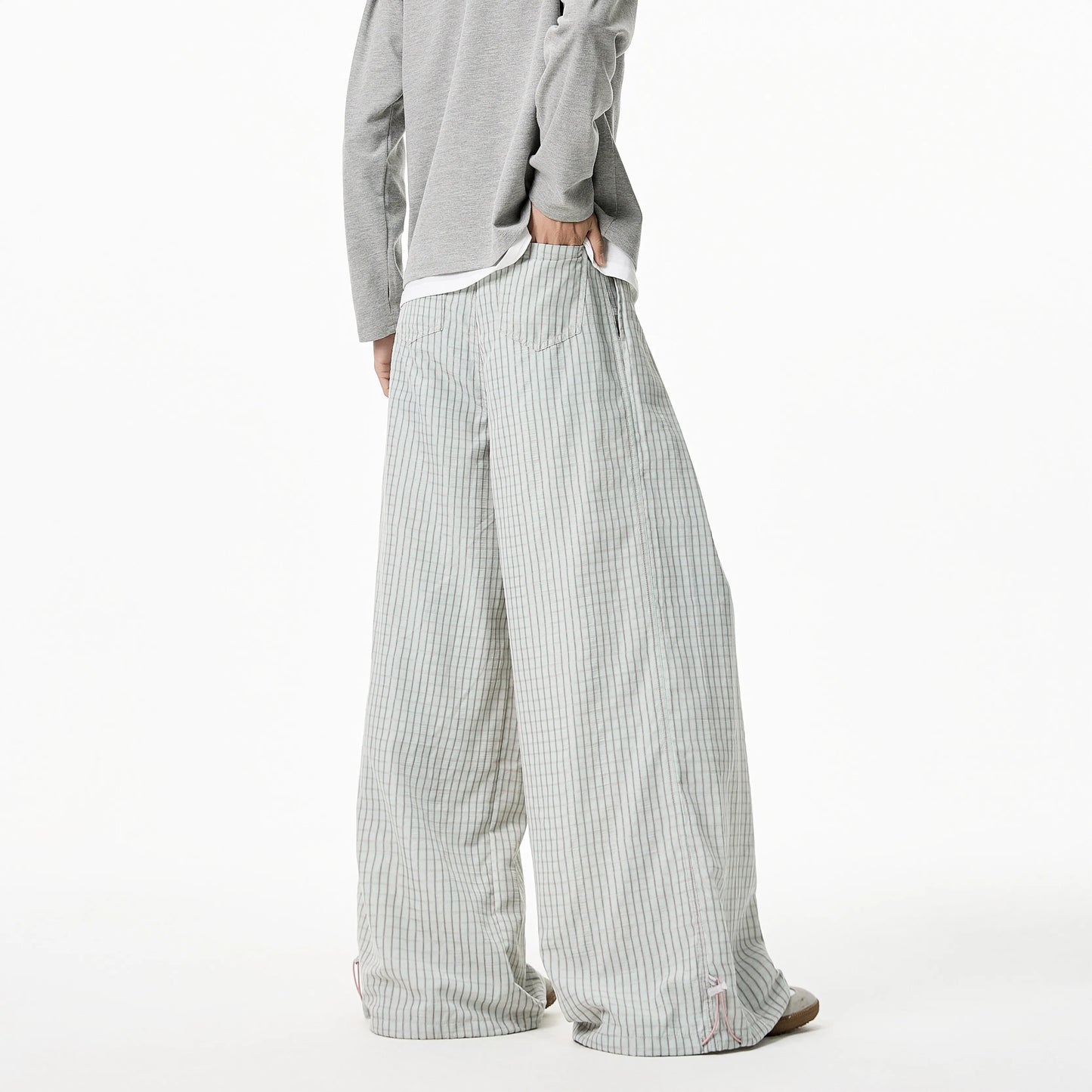 Loose Striped Wide Leg Trousers Pants