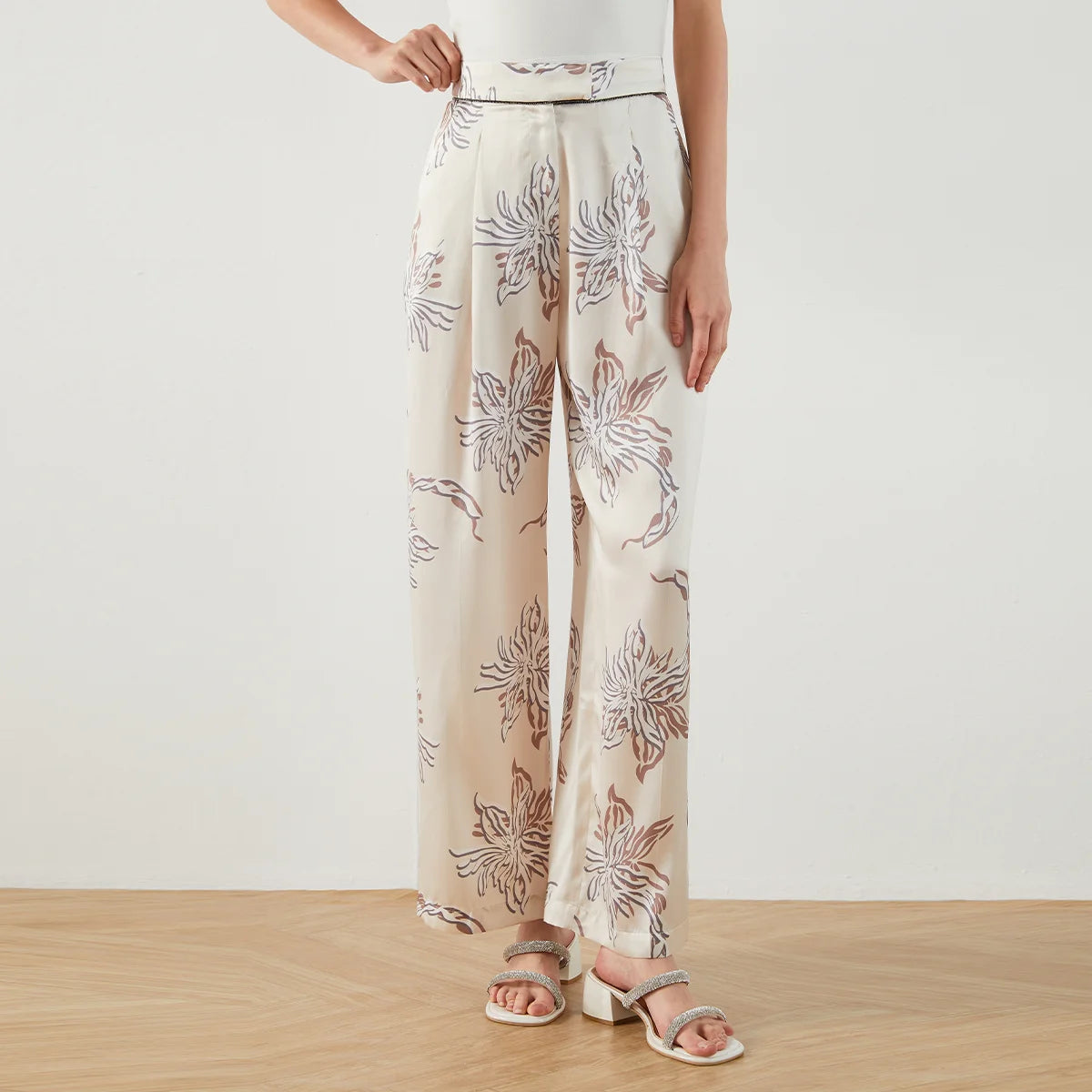 Luxury High Waist Wide Leg Pants