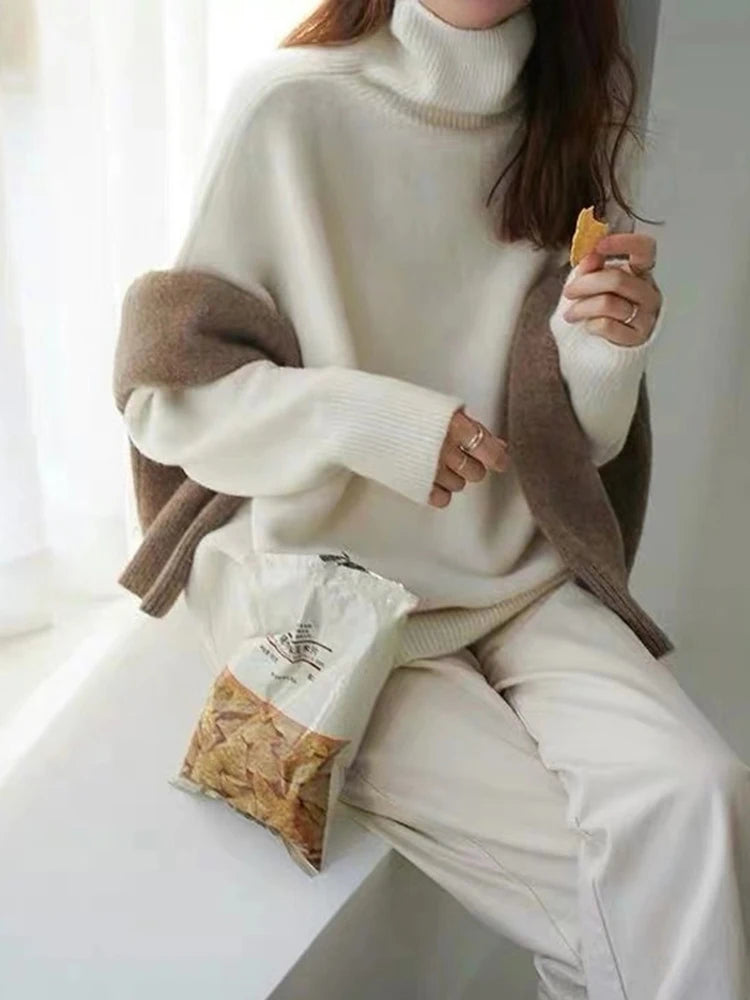 Cozy Oversize Knitted Turtleneck Sweater